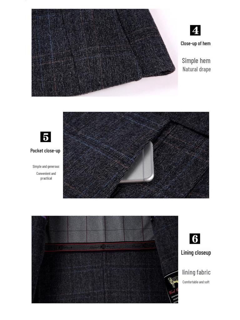 Men’s Double-Sided Wool Coat: Slim Fit, Cashmere Overcoat, Business Style for Autumn/Winter.
