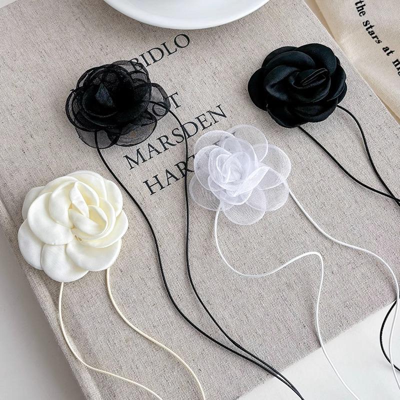 Camellia Black Rose Choker Necklace