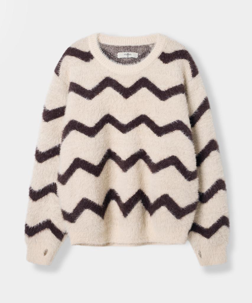 Yujen Soft Hairy Round Knit_Wave Oatmeal