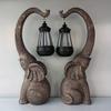 Balcony Landscaping Layout Imitation Stone Elephant Resin Atmosphere Lantern Decorations Courtyard Garden Decoration Solar Light
