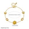 Sun Star Gold Jewelry Set Zircon Necklace Earrings Bracelet