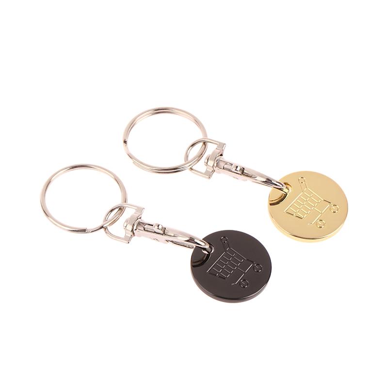 1Pc Shopping Trolley Remover Key Ring Token Chip With Carabiner Hook Practical Metal Portable Durable Universal Supermarket