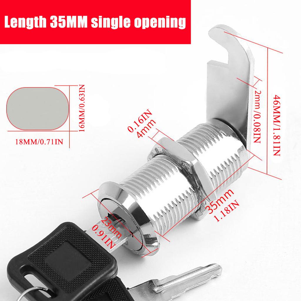 Single Unlock Set,1 Pack Keyed Alike 25,30,35,40mm Cam Locks Secure Your File Cabinet and Drawer,Door,Mailbox,Tool Box,Drawer