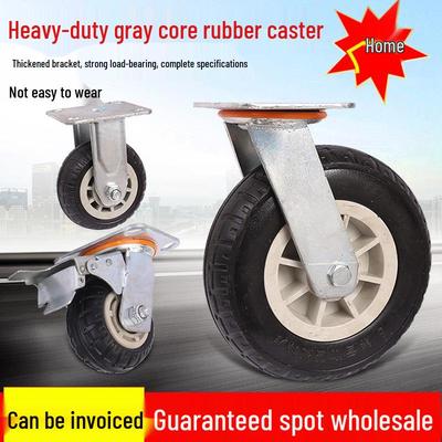 Heavy Duty Grey Rubber Swivel Caster with Silent Black Foam Wheel - Wear-Resistant Trolley Wheel.