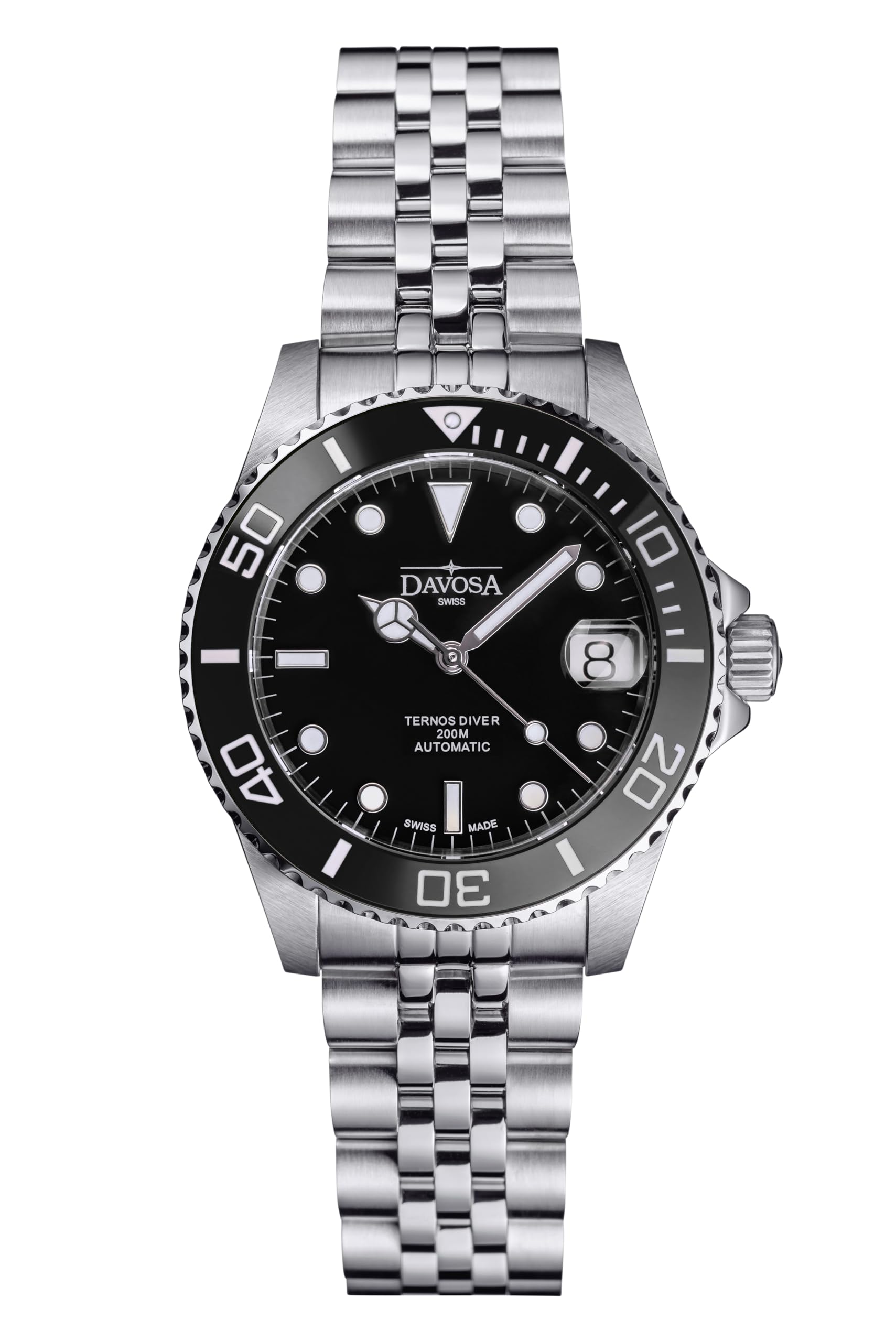 

Mechanical Automatic Watch Ternos Medium Amaranto Swiss Made Silver [Davosa] 166.195.05 Men s чорний