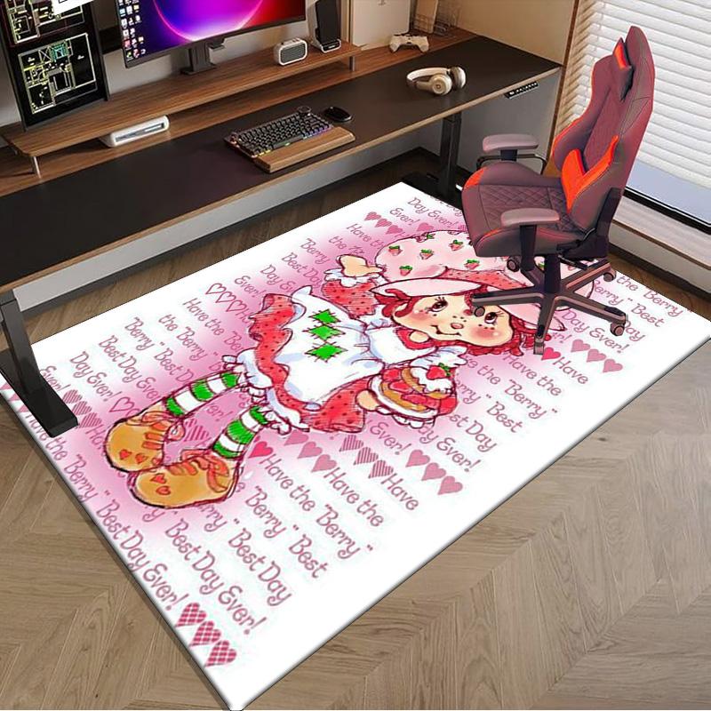 Strawberry Hat And Cat Carpet, Chair Rug,Rug for Office Bedroom living rooms, Doormat decor Fan Gift Christmas Gift