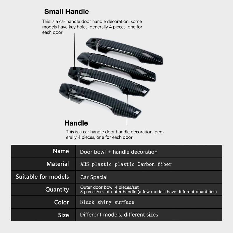 Carcasa exterioară a mânerului ușii din fibră de carbon, potrivită pentru Mitsubishi Outlander 4 GM GN 2022 2023 Airtrek Accesorii de stil auto