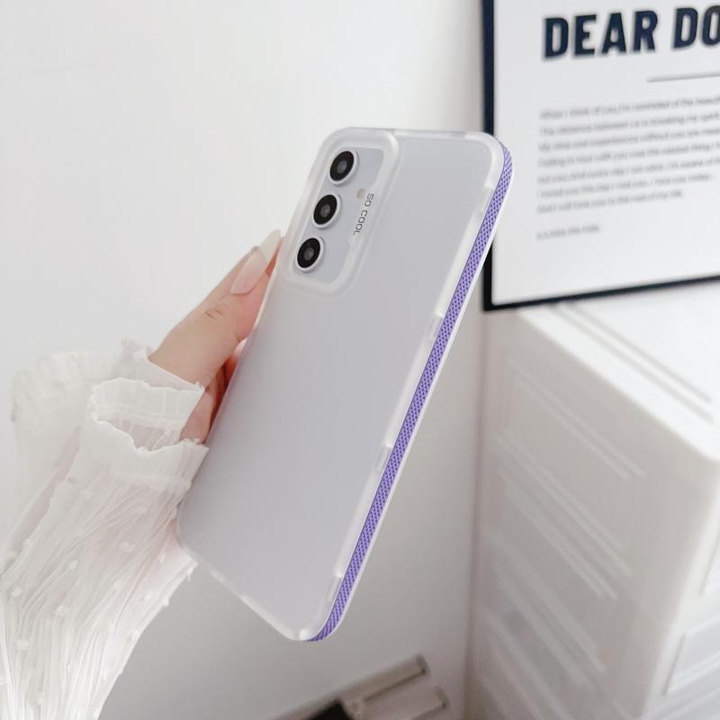 Módní Průhledné Matné Jednobarevné Pouzdro pro Samsung S24 Ultra Plus S23 S21 Fe A55 A35 A34 A25 A15 A14 5g Měkké TPU Vše Zahrnující Nárazuvzdorný Kryt