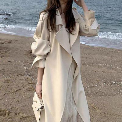 2025 New Korean-Chinese Petite Mid-Length Trench Coat for Women - Spring/Autumn Fashion Trend