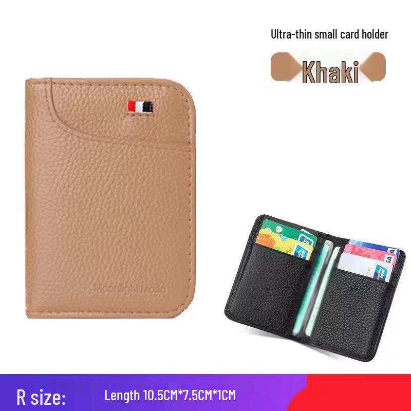 Luxuriöser Kartenhalter aus echtem Leder für Damen & Herren: Schlankes, strukturiertes und hochwertiges Design