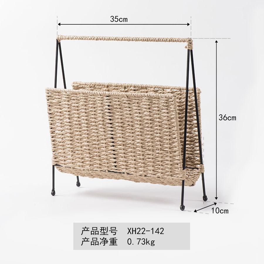 Hand-woven Storage Basket Straw Bed and Breakfast Decoration Pastoral Style Snacks Sundries Japanese-style Straw Basket Book Storage Basket