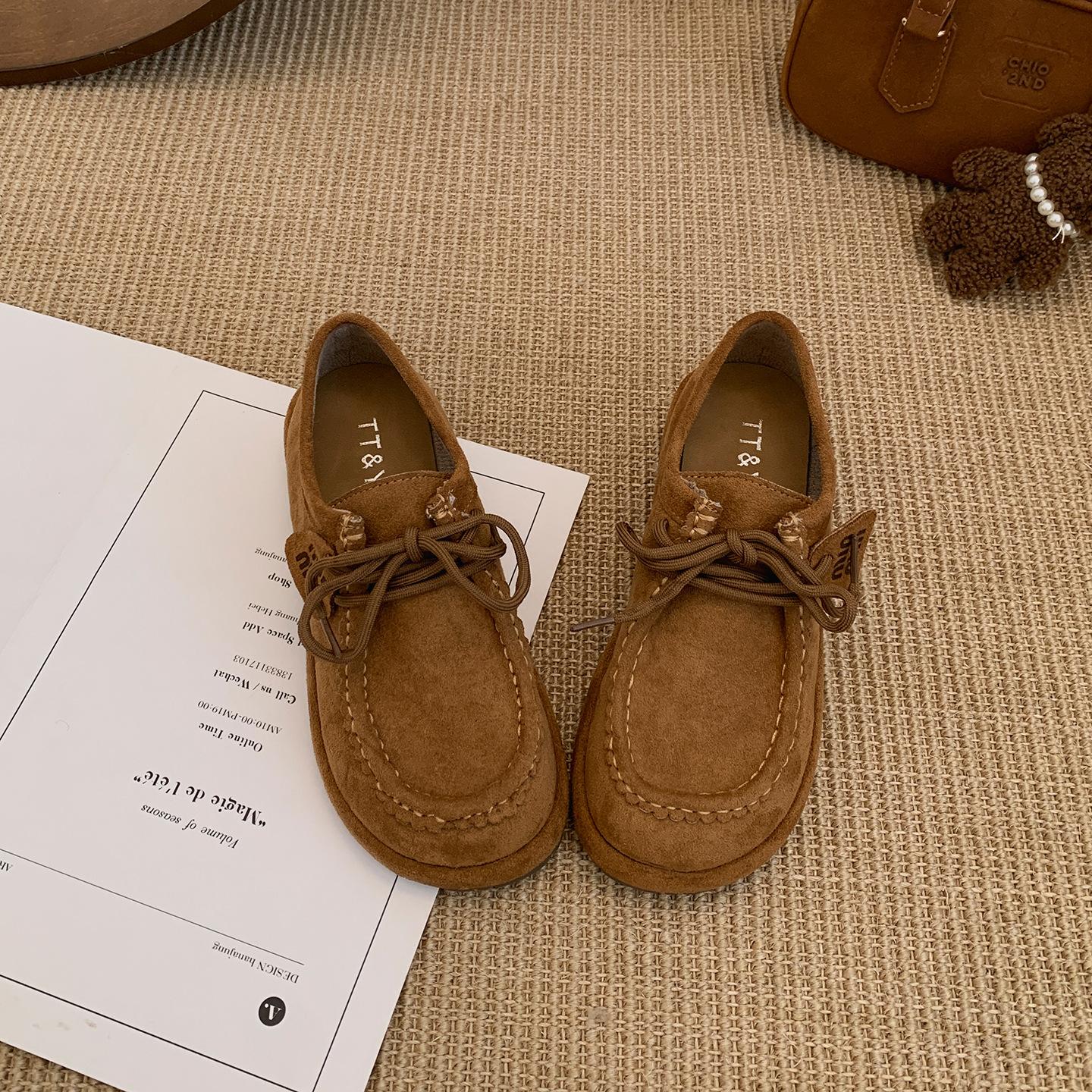 Retro French platform women s  new autumn versatile skirt loafer single shoes 40