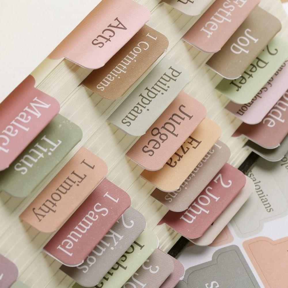 120PCS Laminated Laminated Bible Tabs Colorful Scripture Organization Tabs  Book Index