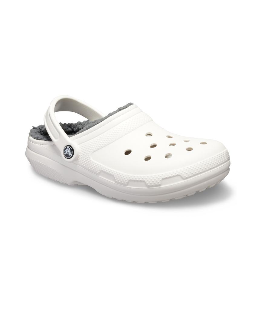 Crocs Classic Lined Clogs - White/Grey / 203591-10M