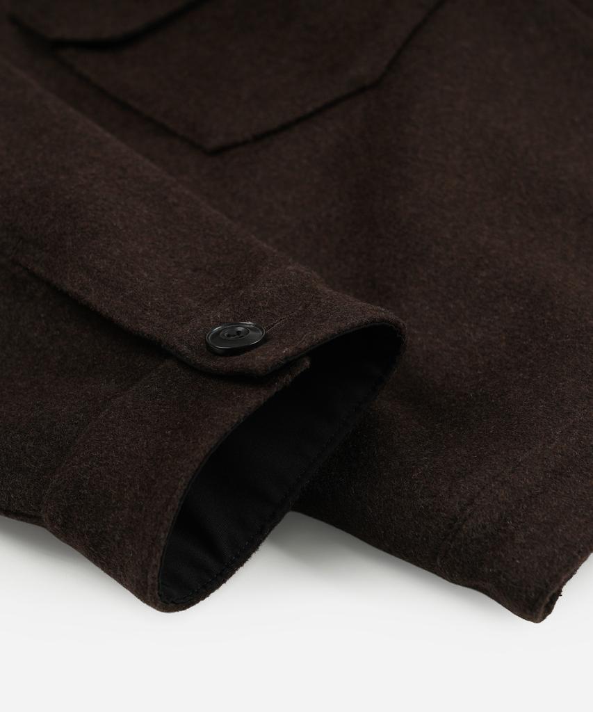 FRIZMWORKS Solid Wool Trucker Jacket _ Brown