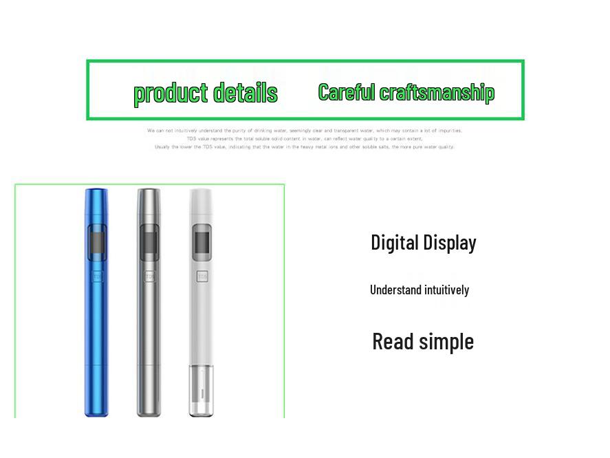 Hochpräziser TDS Wasserqualitäts-Teststift - Tragbar, Neues Modell, Smart Meter für den Haushaltsgebrauch