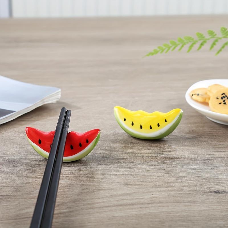 1/2 Creative Summer Refreshing Ceramic Watermelon Chopstick Holder Chopstick Holder, Home Hotel Homestay Chopstick Pillow