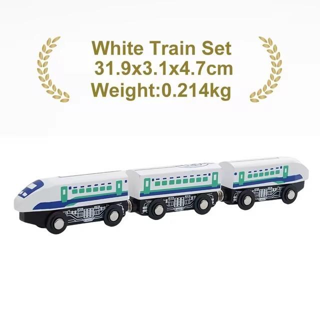 Wooden Magnetic Train Car Locomotive Ambulance Fire Truck Wood Railway Accessories fit for Brand Wooden Tracks Toy For Kids