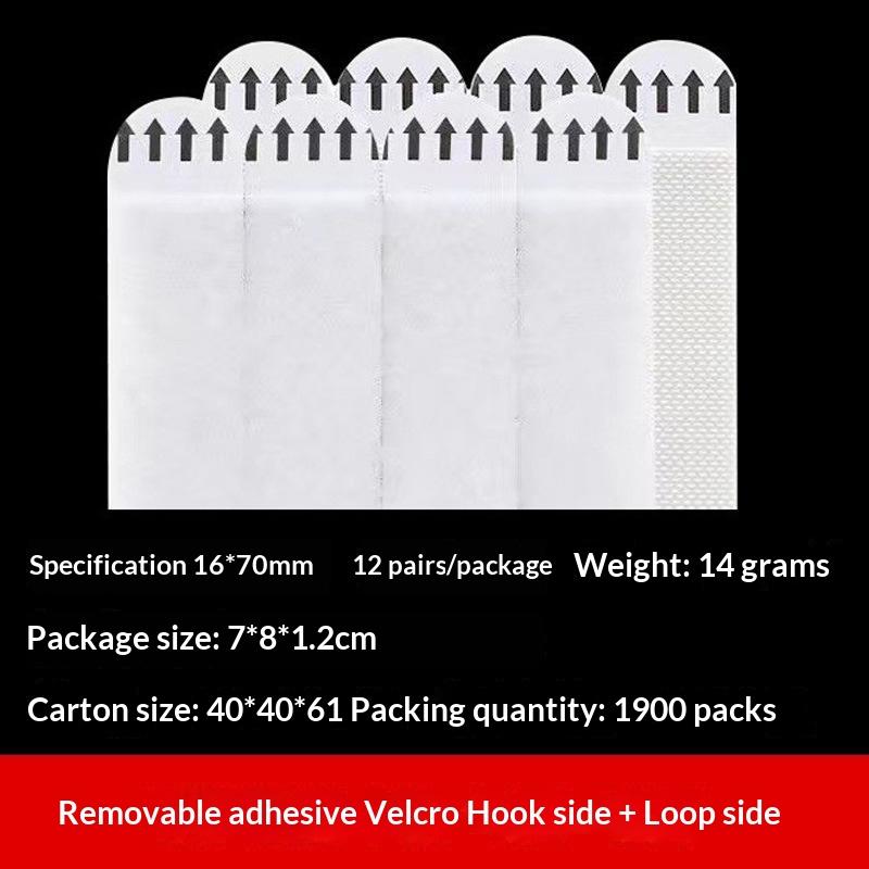 12 Pairs No‑Drill Self‑Adhesive Tape Strips, Multi‑Use For Frames Posters Wall Hangings