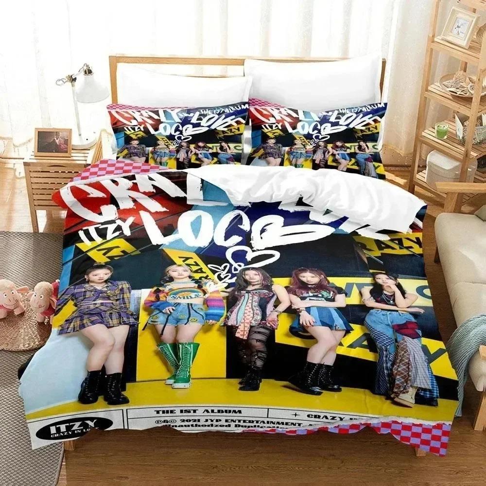 Kpop Group Itzy Bedding Set 3D Printed Suitable For Bedroom Duvet Cover Set With Pillowcases Kids Home Textile