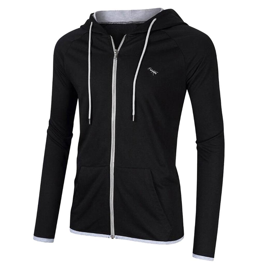 Módní pánské ležérní blůza s dlouhým rukávem, svetrem s kapucí, patchwork