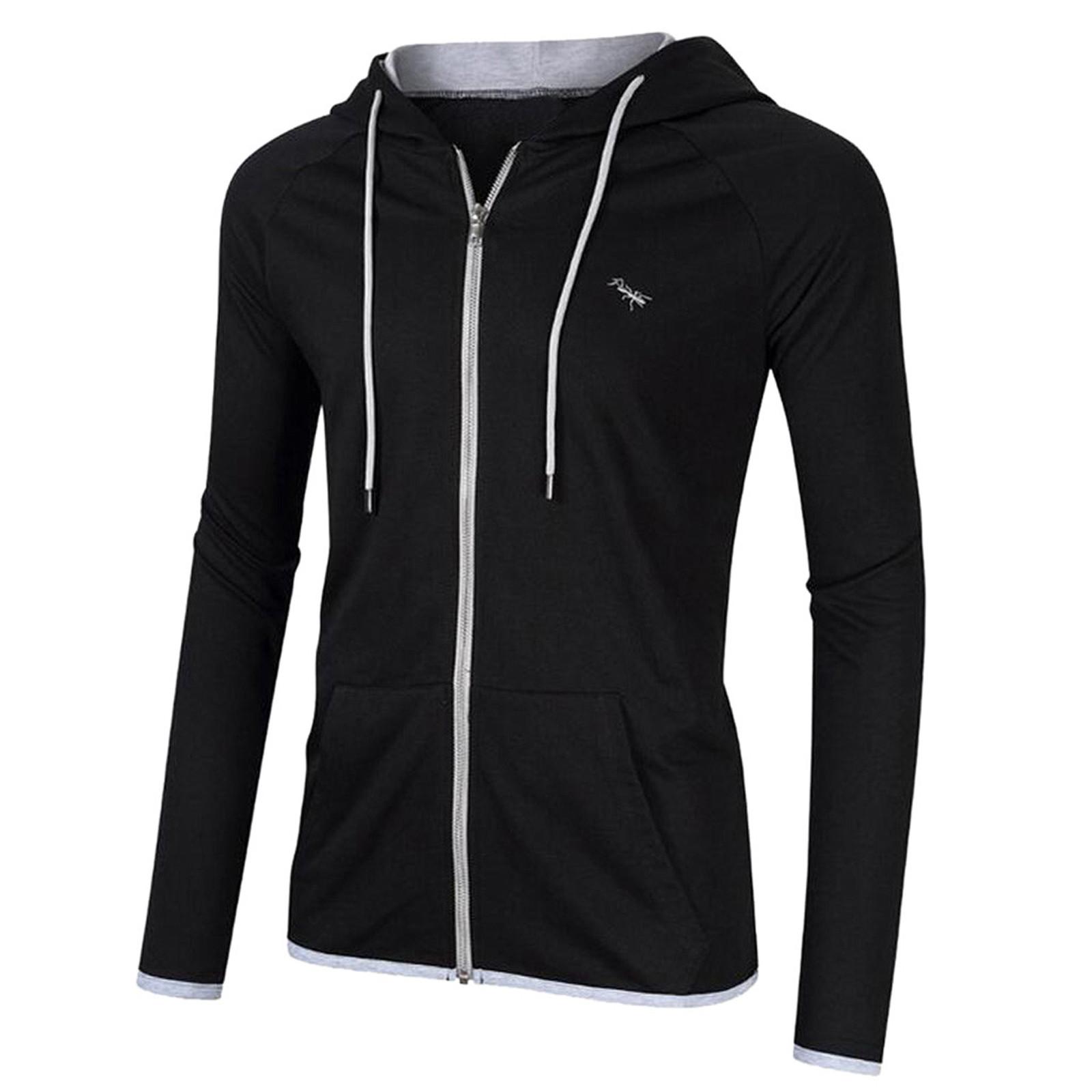 

Модный мужской повседневный лоскутный свитер с капюшоном и длинными рукавами, блузка XXL чёрный