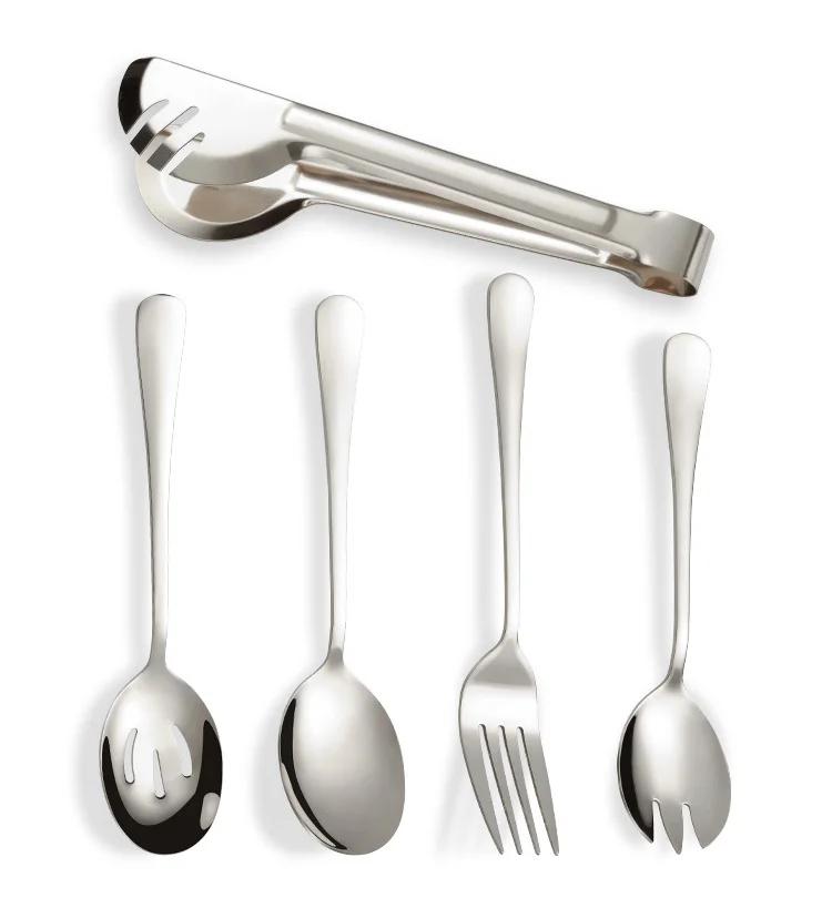 

Общественная посуда из нержавеющей стали, набор из 6 предметов, кухонные вилки и ложки, посуда для фуршета, банкета, вечеринки