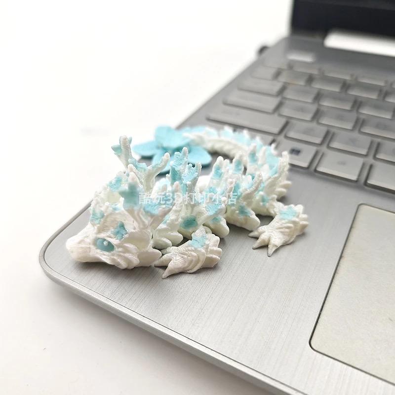 

3D-печатная любовь Вишня в цвету Дракон Орнамент Подвижность суставов Имитация модели дракона Ландшафтное ремесло Украшения для дома и рабочего стола бездна