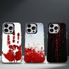 HALLOWEEN BLOODY SPLATTER Phone Case For iPhone 16,15,14,13,12,11,8,7,Pro,Max,Plus,Mini,XS,SE Anti Fall Black Matte Hard