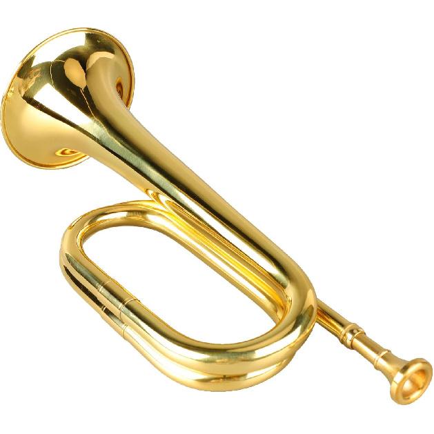 Bugle Cavalry Trumpet Brass Instrument, Military Easy to Play Trumpet C Key Brass Trumpet with Mouthpiece, Trumpet Brass Blowing Old Copper for
