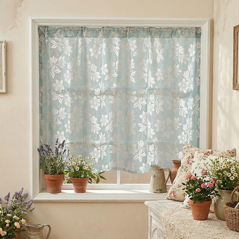 Coffee Curtain Small Fresh Simple Wind Modern Window Screen Living Room Bedroom Homestay Finished Light Transmission Curtain Window Screen