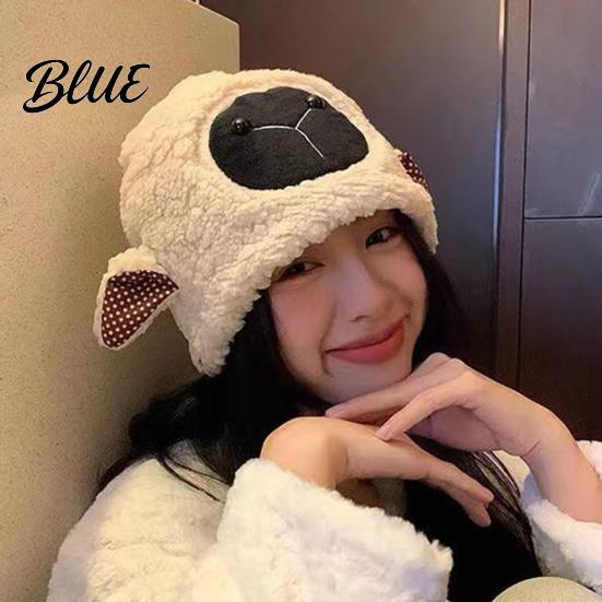 Women Hat Plush Hats Autumn Stretchy Keep Cozy Thickened Cute Fuzzy Warm Soft Winter Sheep