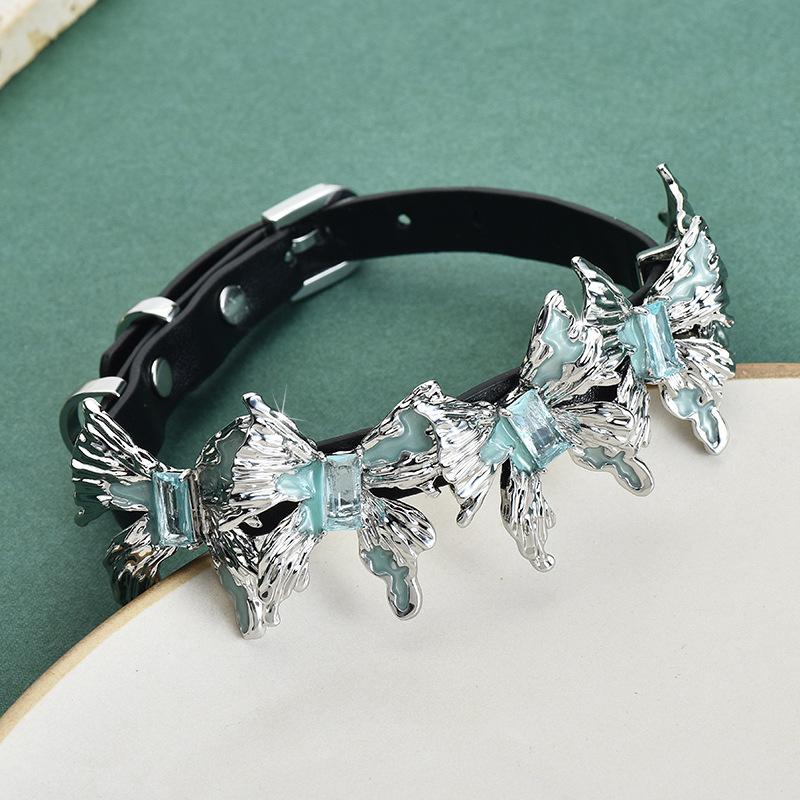 Leather Necklace Multi-Butterfly Combination Leather Collar Arm Arm Ring Fashion Personality Female Rock Hip Hop