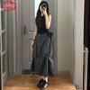 Women's High-Waist Drawstring A-Line Utility Skirt