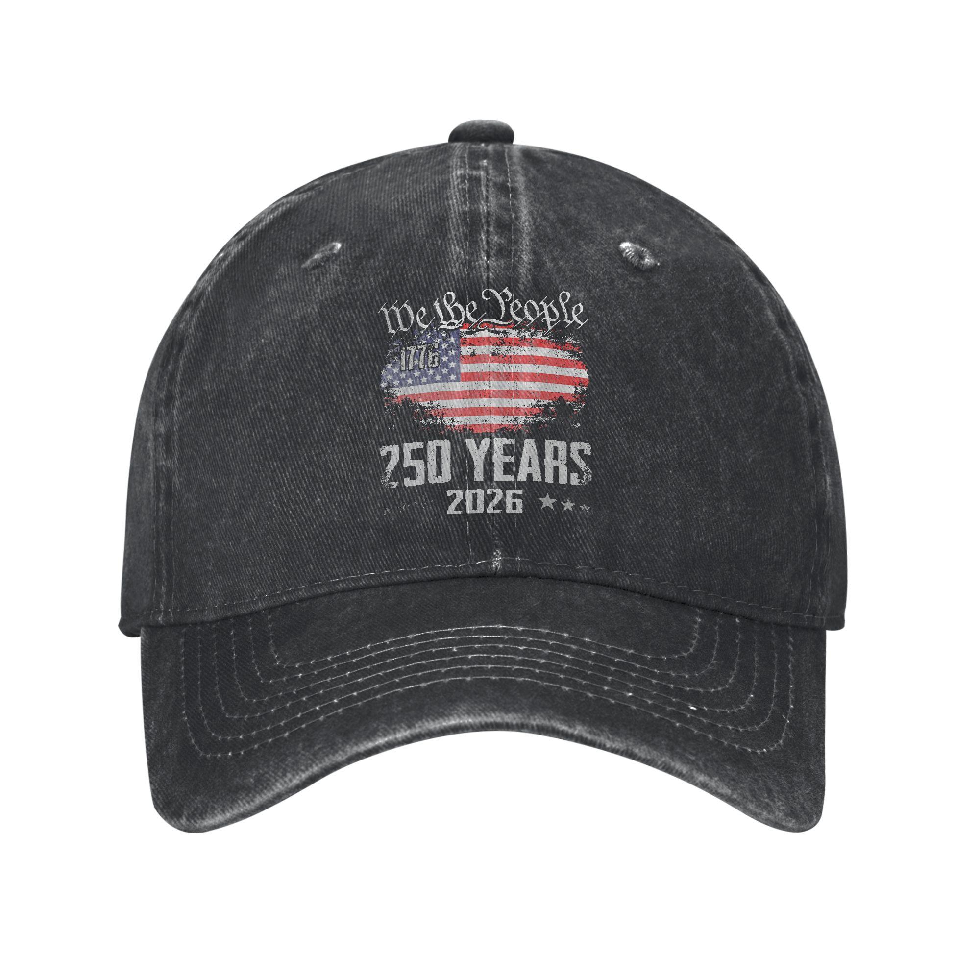 Years America Anniversary th Anniversary Unisex Women Baseball Caps Distressed Washed Caps Hat Vintage Outdoor Snapback Hat One Size