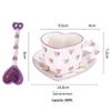 Tazza da Caffè in Ceramica con Piattino - Design Rosa Love Dipinto a Mano
