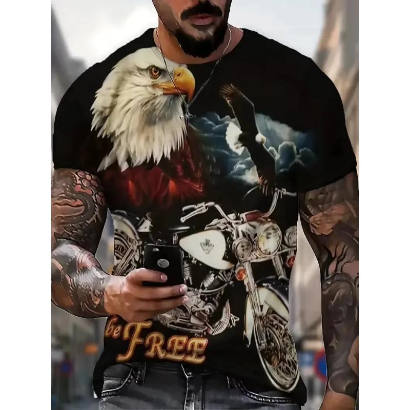 3D Printed Retro America Route 66 Men's T-shirts Vintage Men Clothing