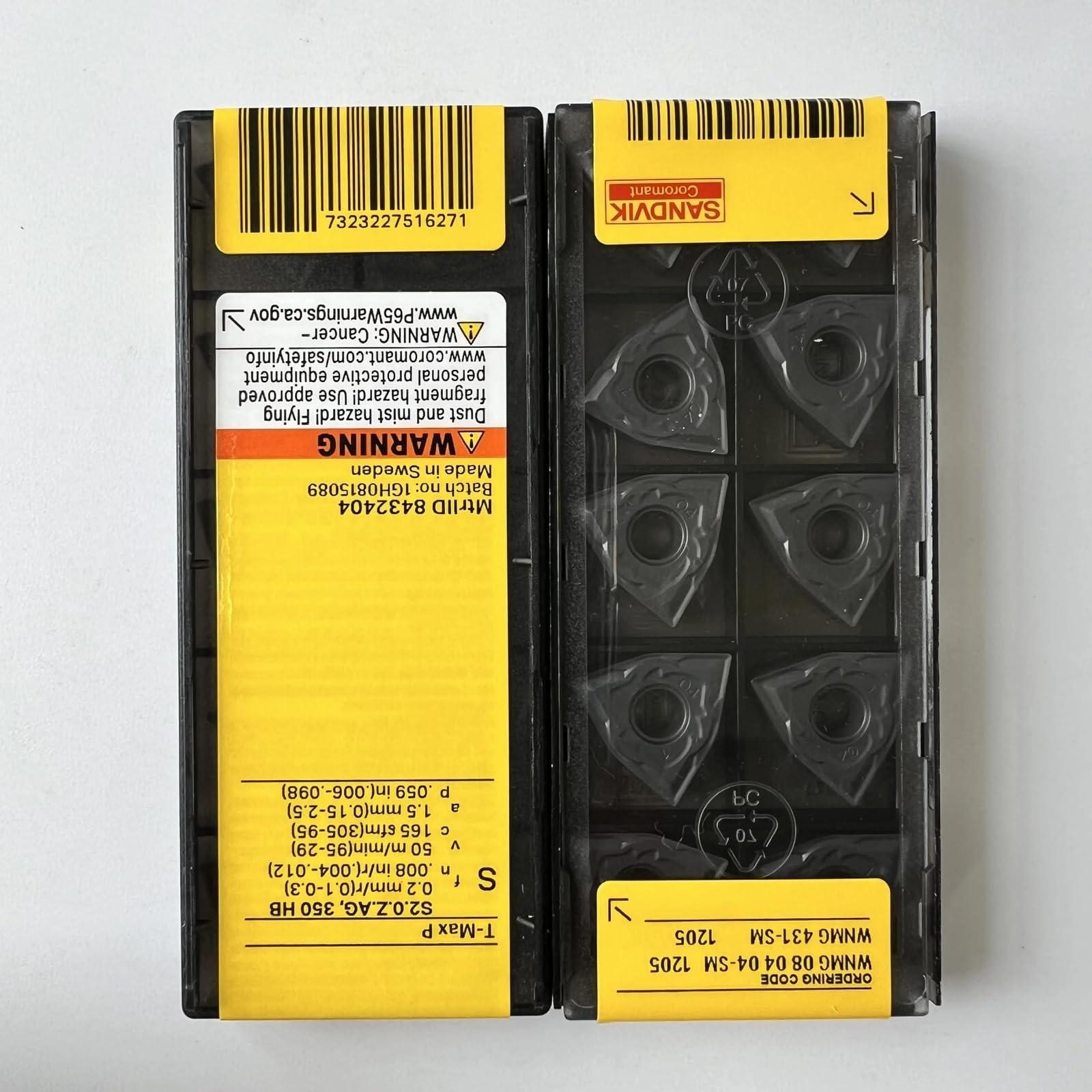 

Original Sandvik / WNMG080404-SM 1205 / CNC lathe carbide blade 10 Pcs