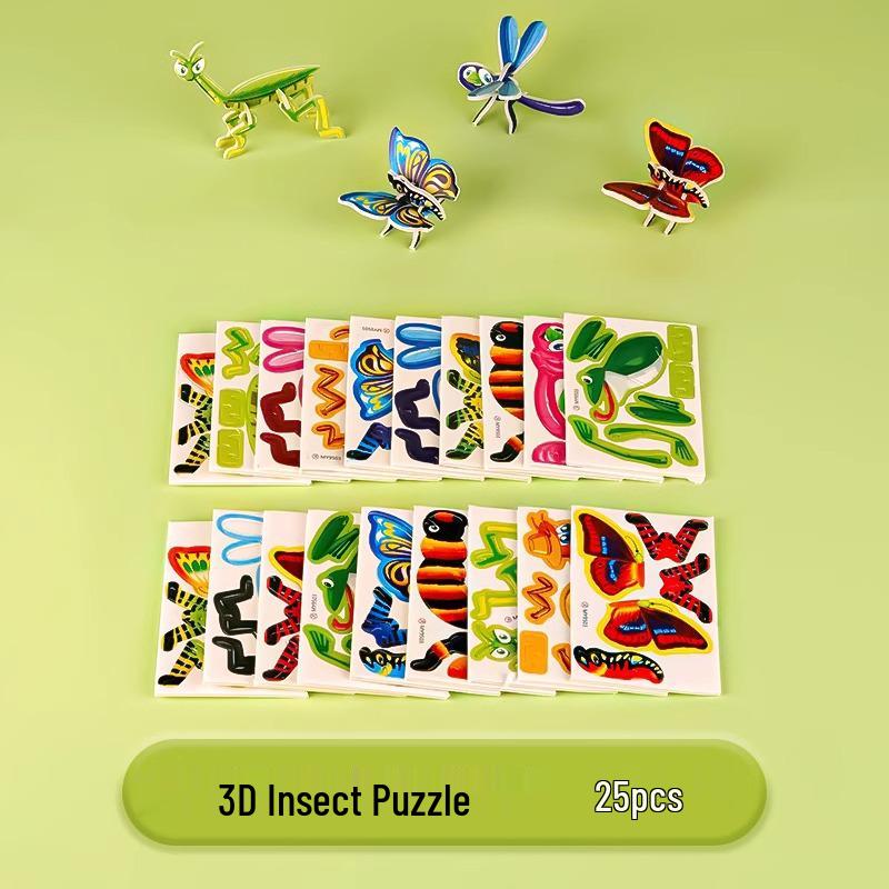 3D Insect Stereo Jigsaw Puzzle: Creative DIY Educational Toy for Kids