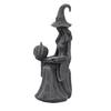 Tabletop Witch Decoration Halloween Statue, Gothic Figurine with Pumpkin And Book, Matte Black Themed Gifts Sculpture, Mantel Shelf Desk Decor,