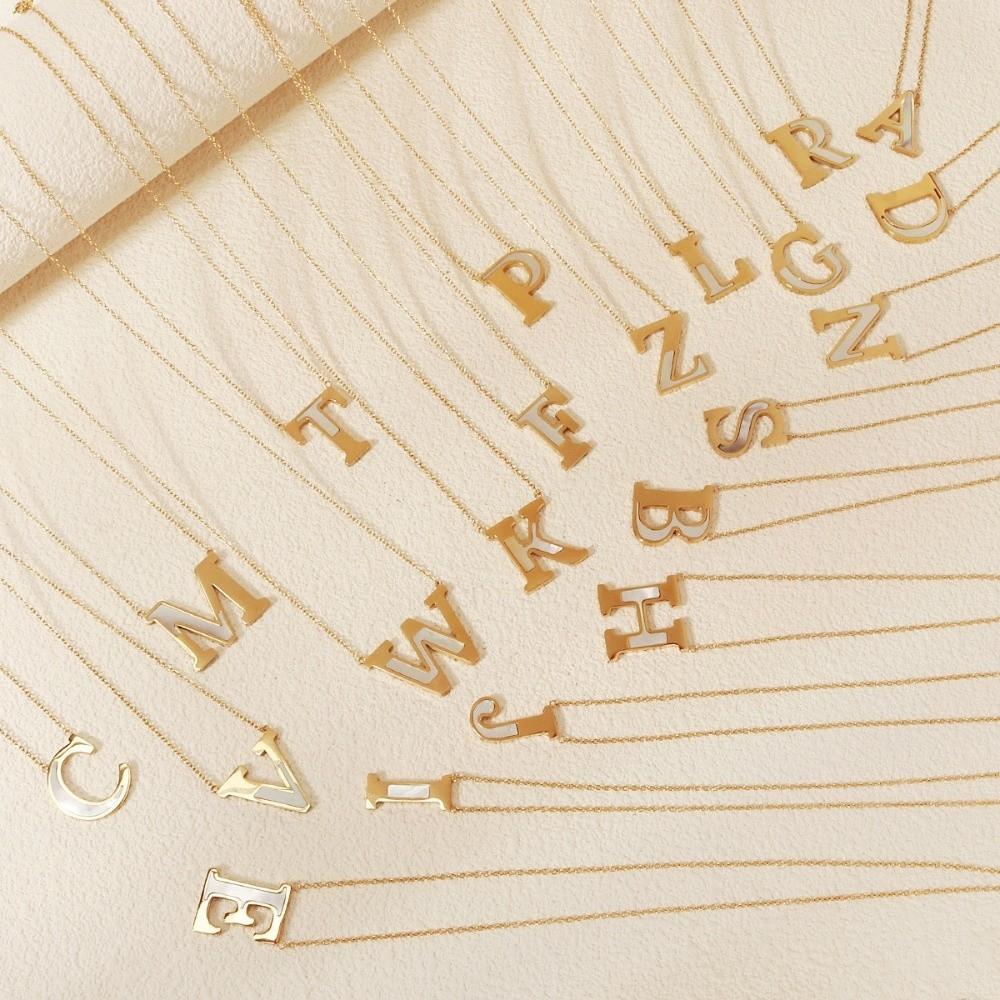 Letter A to Z Uppercase Pendant Necklace English Letter Letter DIY Choker  Decor