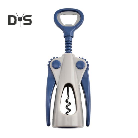 Otvírák na víno s ergonomickou rukojetí, křídlovou vývrtkou a protiskluzovou rukojetí, otvírák na lahve s dvojitou funkcí pro korkové pivní uzávěry, přenosný barový nástroj pro domácí párty
