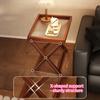 Folding Side Table for Sofa – Mini Coffee Table & Storage Rack for Living Room, Balcony, Corner, Space-Saving Home Small Table