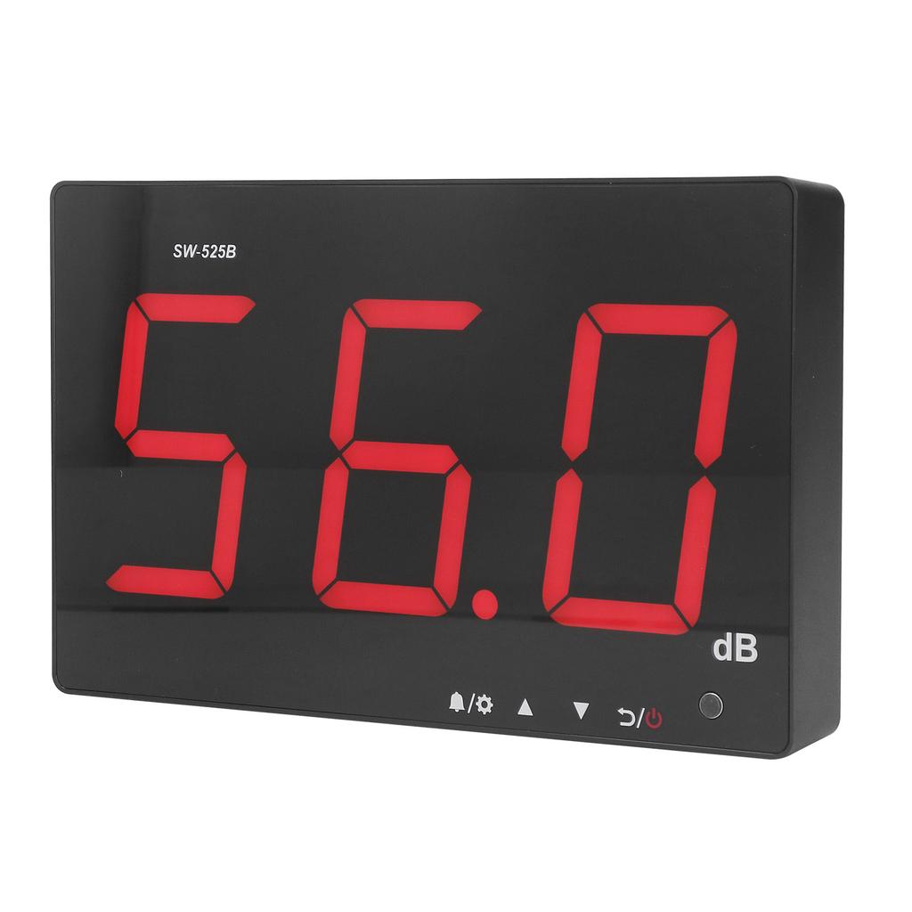Sound Level Meter 9.6inch LCD Screen Fast Response 30‑130dB Wall Mount Noise Decibel Reader for Classroom Home Street