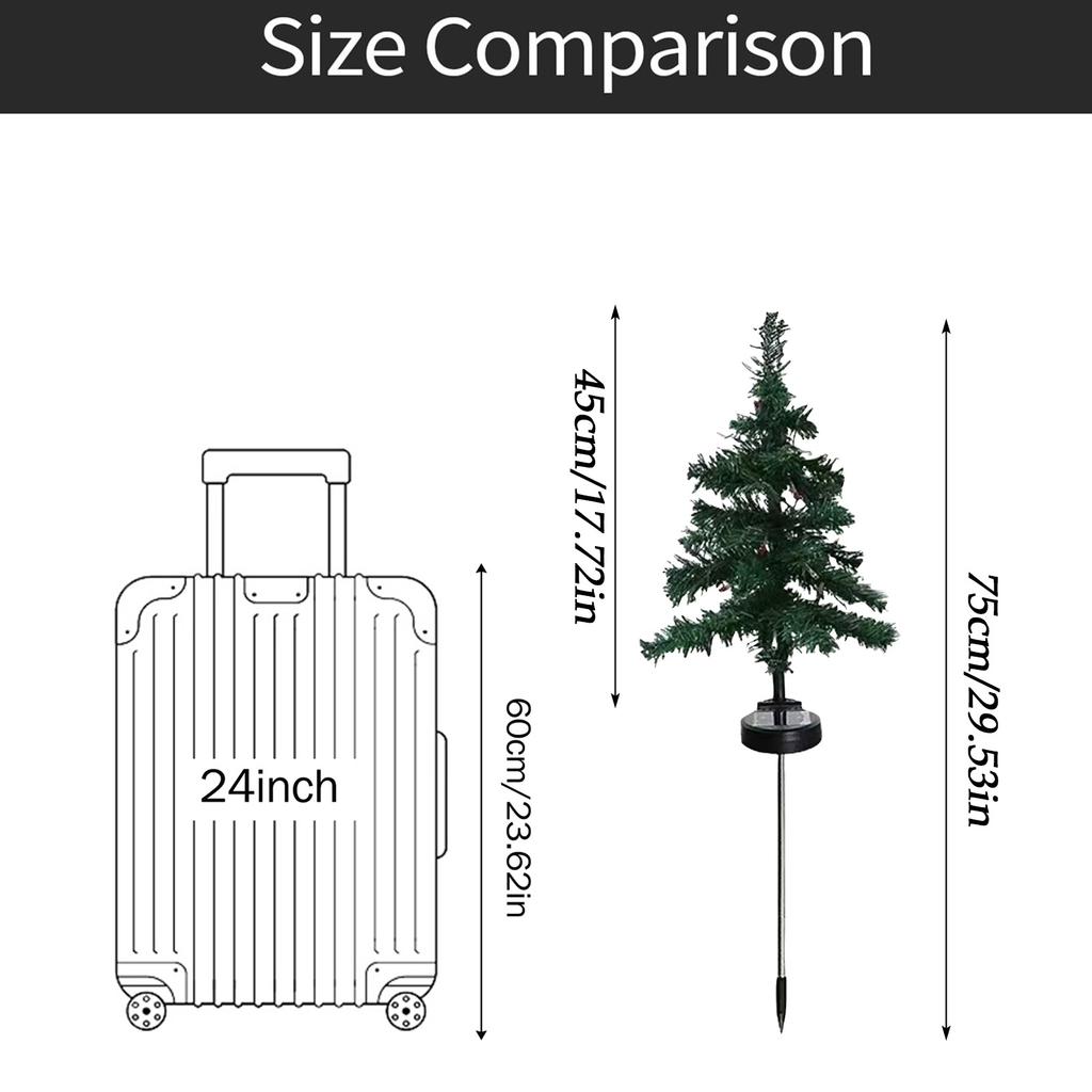 Solar Christmas Tree Garden Lights Outdoor Christmas Decorations, 8 Modes, Suitable For Pathways, Patios And Courtyard Holiday Lighting