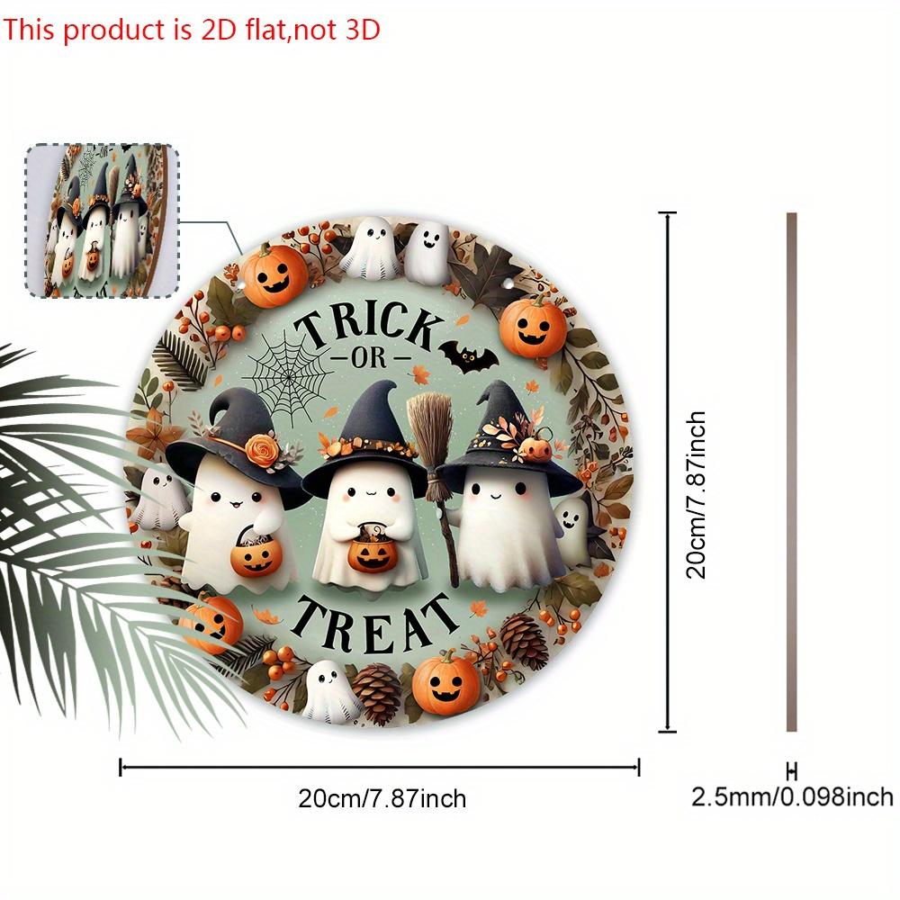 Wooden Halloween Sign with Adorable Ghost Pattern Design - Charming Wall Pediments - Ideal for Front Door, Yard, Porch, Room Decor