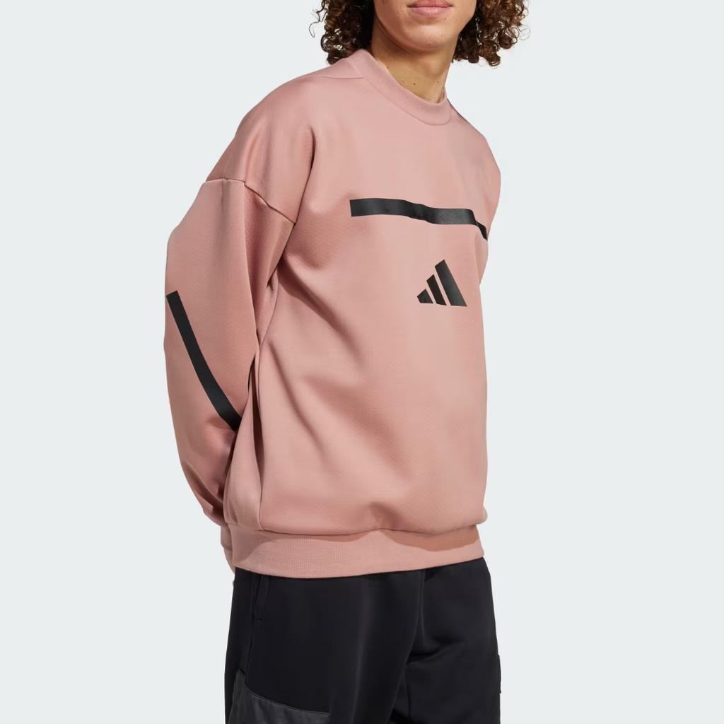 adidas SS25 Športová ležérna okrúhly výstrih voľná mikina Dámska mikina svetlohnedá JC7926