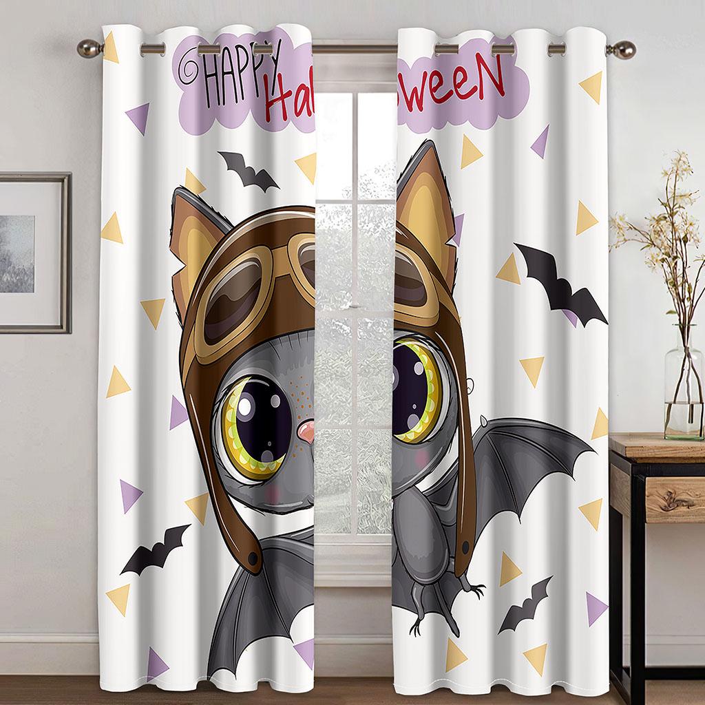 Cheap Kids Cartoon Owl Cute Baby Girls Boy Children's 2 Pieces Thin Curtains for Living Room Bedroom Window Decor