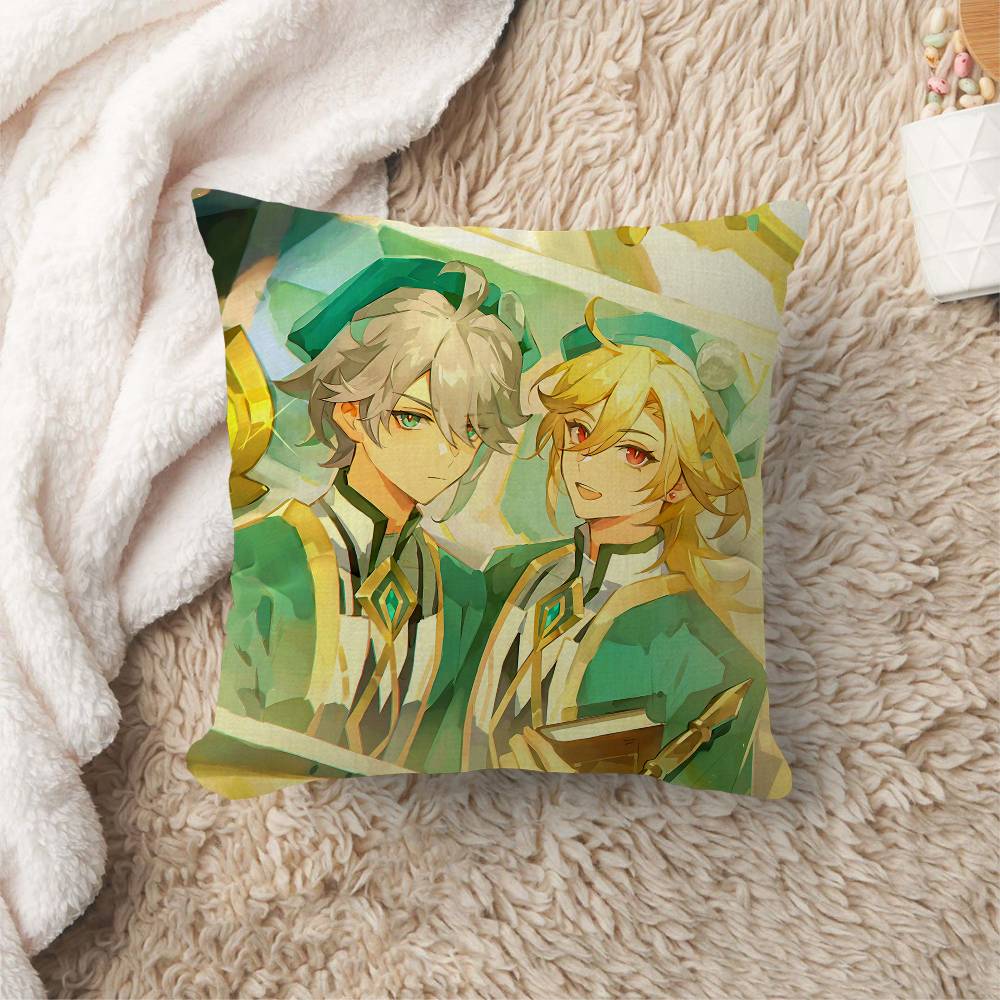 Genshin Impact Kaveh Alhaitham Pillow Cover Design cushion Cover decor Holiday Decorati