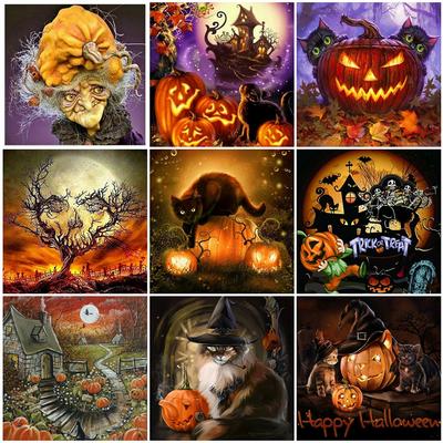 5D diamantmaleri Halloween hel firkantet diamantbroderi tegneserie Nyankomst Rhinestones Håndarbeid Håndlaget gave